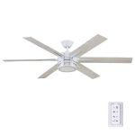 Honeywell Kaliza 56-in Bright White Indoor Ceiling Fan with Light Remote