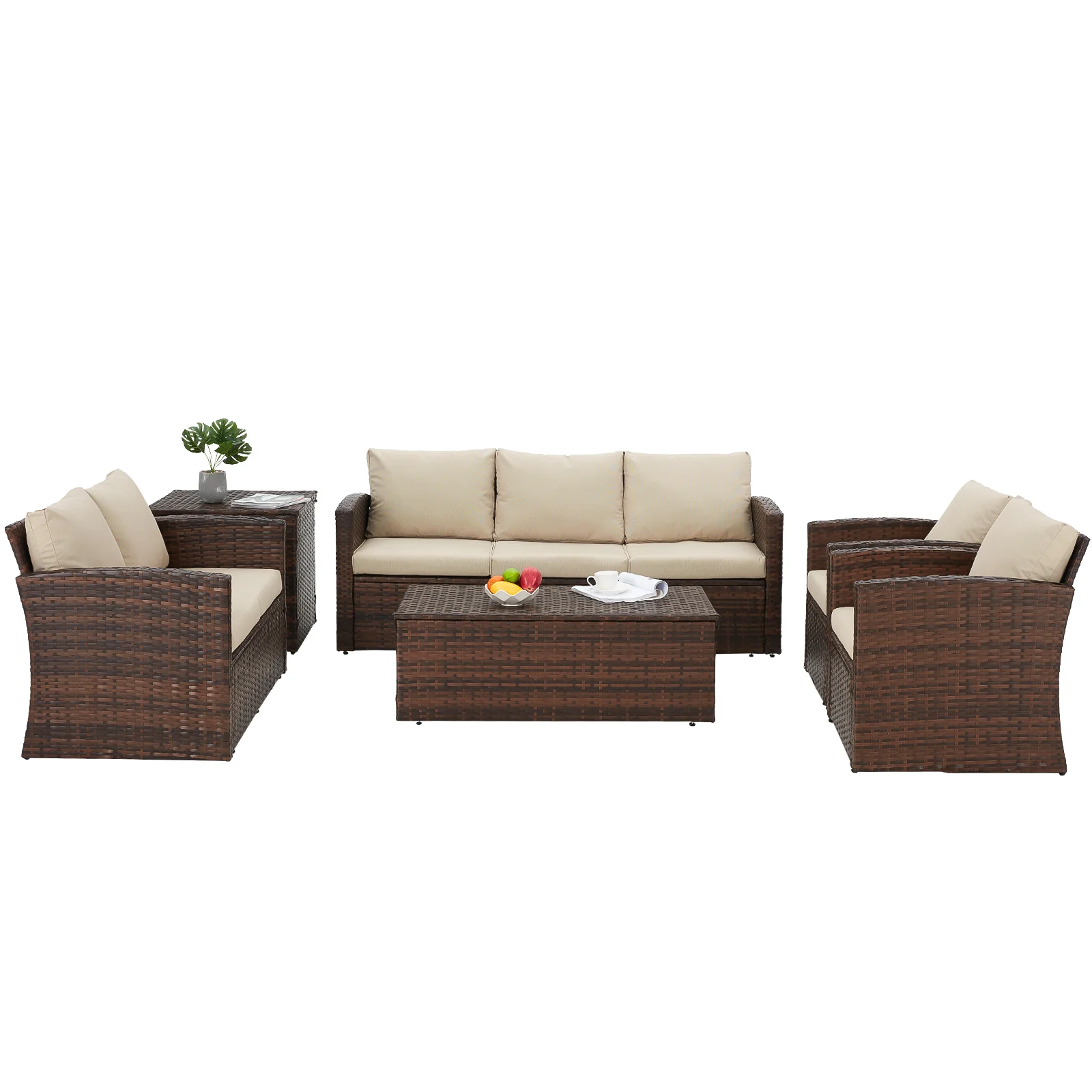 f77c606be491f8b610440d730bcbf2a23da9b058675f3e04b6679c0d46141229.webp AECOJOY 7 PCS Outdoor Patio Furniture Sets with 2 Storage Boxes, Beige - Image 1