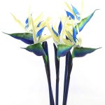 Warmter 32.5 inch Large Elegant Bird of Paradise Artificial Flower for Home Office 3 Pcs (Blue)