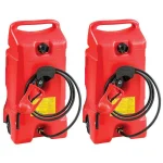 14 Gallon Portable Gas Fuel Tank with Pump, 2 Pack, Red