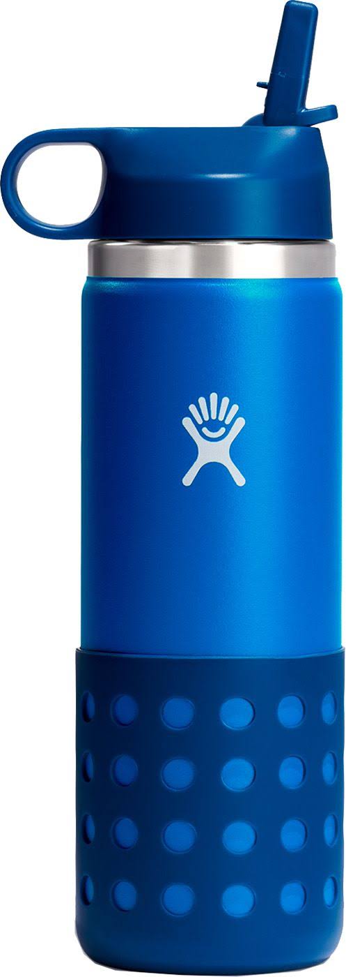 f7a021b6f90f803aef933b72238deb800103ee7dbe8c2afa022e8d460ae28340.jpg Hydro Flask 20 oz Kids Wide Mouth Water Bottle with Straw Lid Lake - Image 1