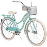 26 In. Nel Lusso Women's Classic Beach Cruiser Bike. Mint Green