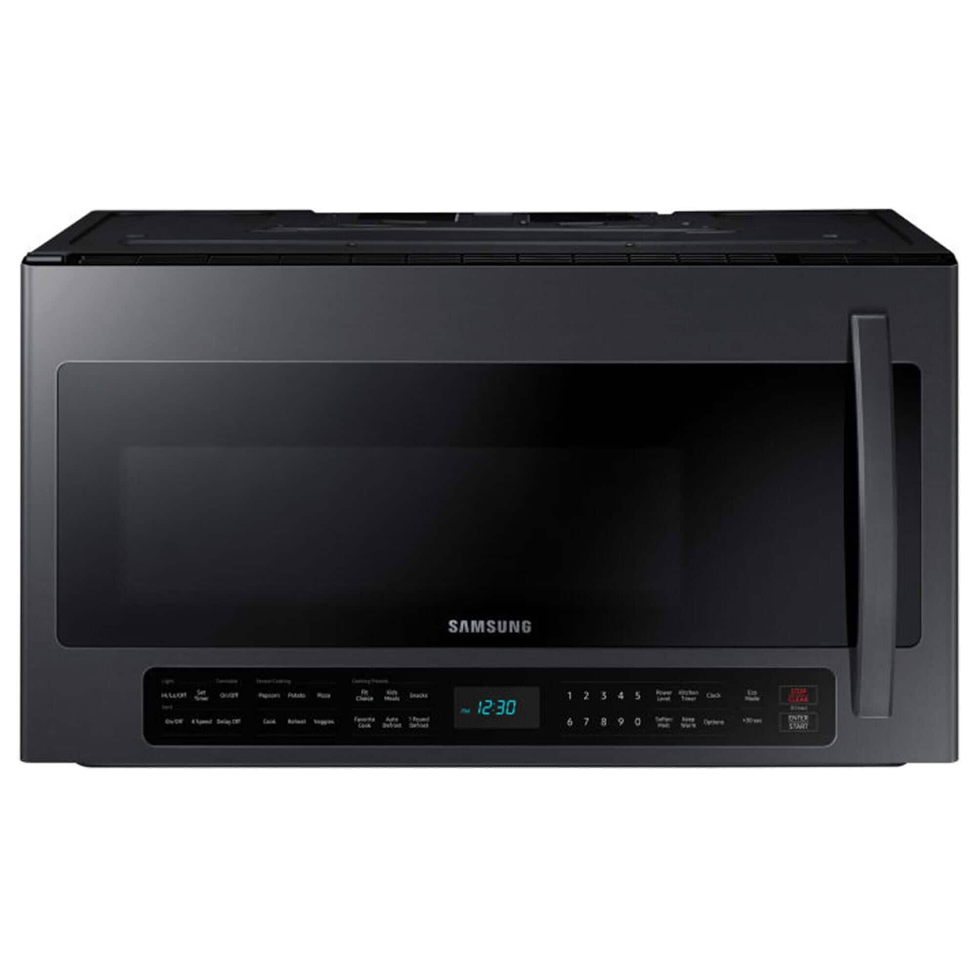 f7c433dbab76af147e9181c4b15ec22ee135585e31c7bdb1fa6eb6157ff10915.jpg Samsung 2.1 Cu. ft. Black Stainless Steel Over The Range Microwave - Image 1