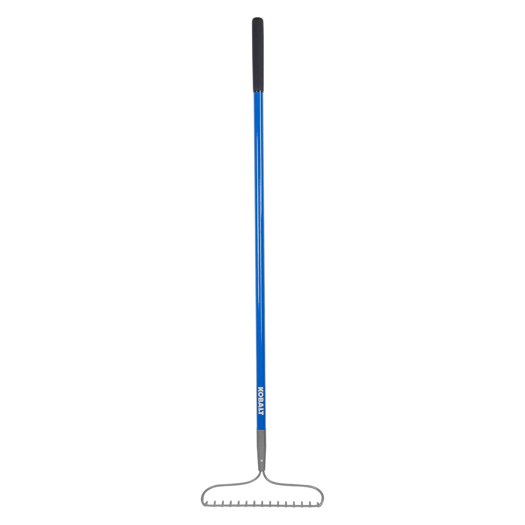 f7cd3f9d0eb653c71f72dec9dd52ed5619bfc4383c92572fabb7960be681c592.jpg Kobalt 54-in L Fiberglass-Handle Steel Garden Rake - Image 1