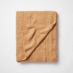 Threshold with Studio McGee Knit Grid Camel Throw Blanket | Target