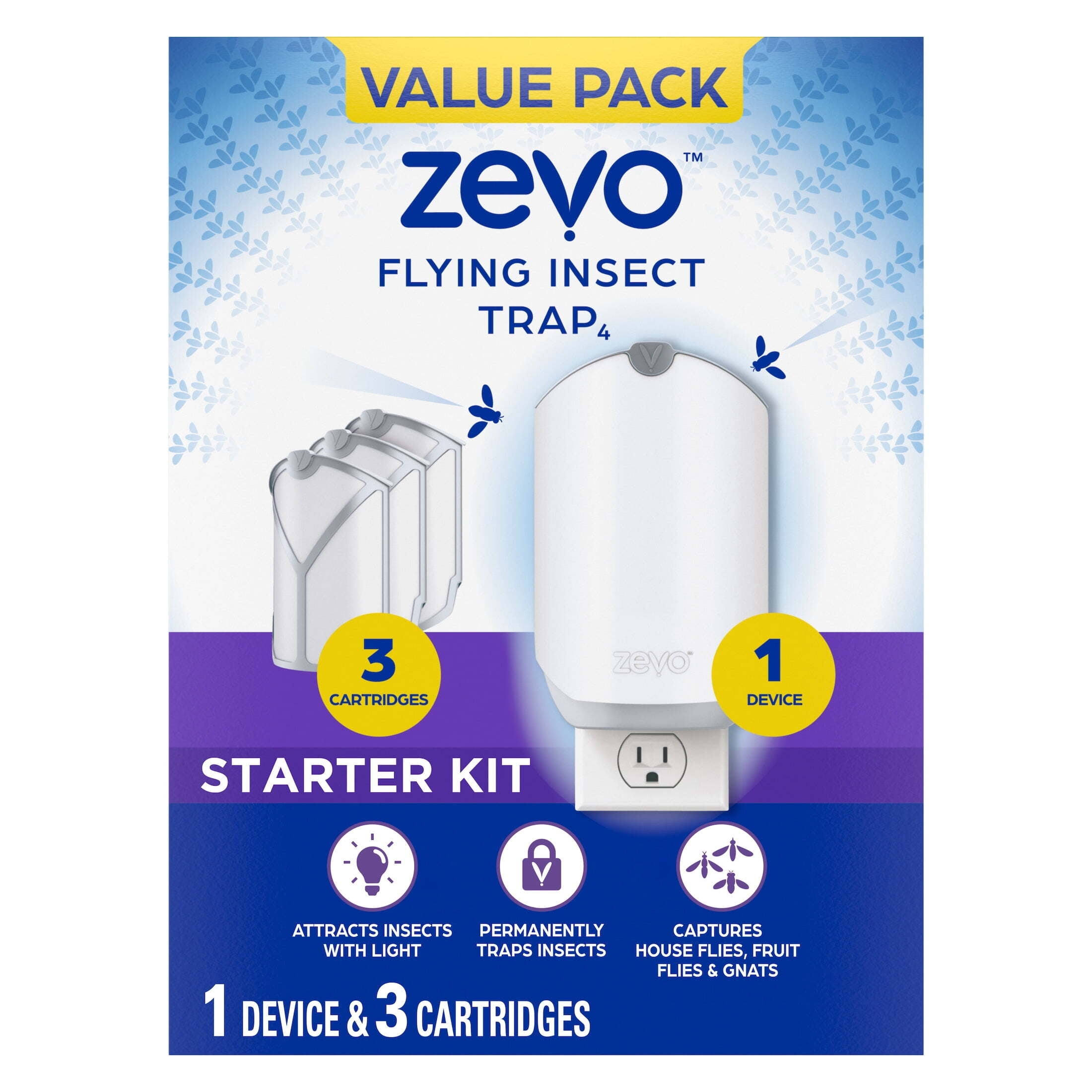 f7fb1c2c3f93518173e20dc9b8abb325630d1dd5ba879b50f39bf8313881d9d9.jpg ZEVO Flying Insect Fly Trap (1 Device & 3 Refill) - Image 1