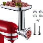 Gvode Food Meat Grinder Attachment for KitchenAid Stand Mixers Included 2 Sausage Stuffers