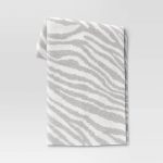 Cozy Feathery Knit Zebra Throw Blanket Gray - Threshold