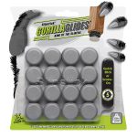 GorillaGlides 1 inch Chair Sliders/Floor Protectors (16 Furniture Glides) Screw-On or Self-Adhesive, for Sliding On Carpet & Hard Surface Floors,