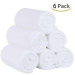 Jml 6-Pack Cabana Striped Beach Towel Bath Towel Solid White, Size: 27