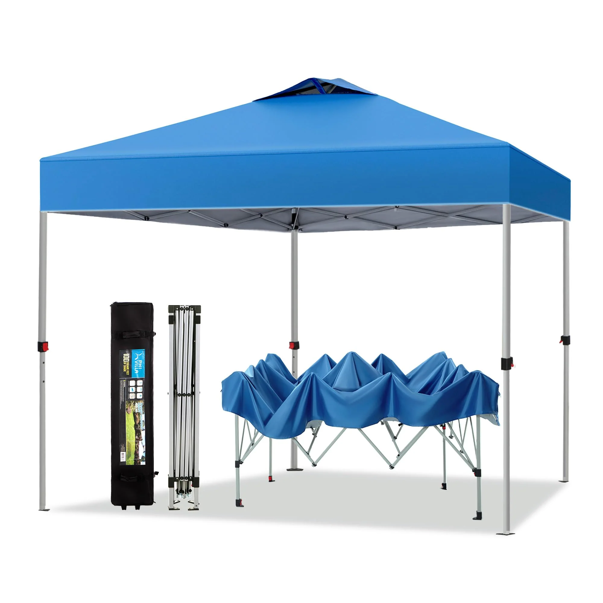 f87774f0051933502e42fd401d6026d8319b2f9069117ab501a63e7b258698de.webp PHI VILLA Outdoor Pop up Canopy 10'x10' Camping Sun Shelter-Series Party Tent - Image 1