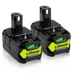 Ferryboat 2Pack P108 6.5Ah Replacement for Ryobi 18V Battery Compatible with Ryobi 18Volt Lithium-Ion Plus P102 P103 P104 P105 P107 P109 P190 P191