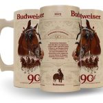 Budweiser 2023 90th Anniversary Limited Edition Collectors Series #44 Clydesdale Holiday Stein - Ceramic Beer Mug - Christmas Gift for Men, Father,
