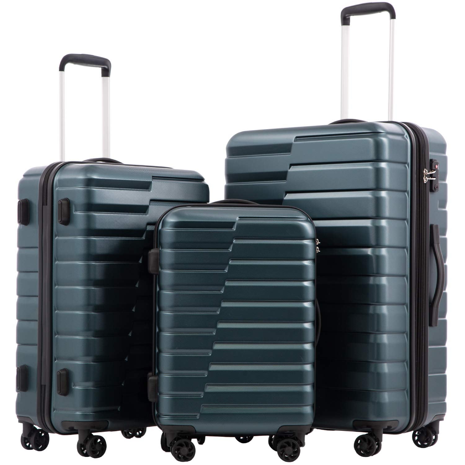 f8927351125e6701d95922d63dcc05c812291a83390597ad77fc568c12c22af5.jpg COOLIFE Expandable Suitcase PC ABS TSA Luggage 3 Piece Set - Image 1