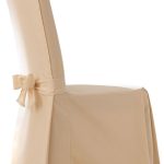 Sure Fit Cotton Duck Long Dining Room Chair Cover Natural