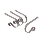 Haute Decor The Original MantleClip Stocking Holder with Holly Embossed Design, Pewter - 4 pack