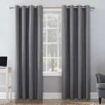 Sun Zero Grey Duran Thermal Insulated Blackout Grommet Curtain Panel
