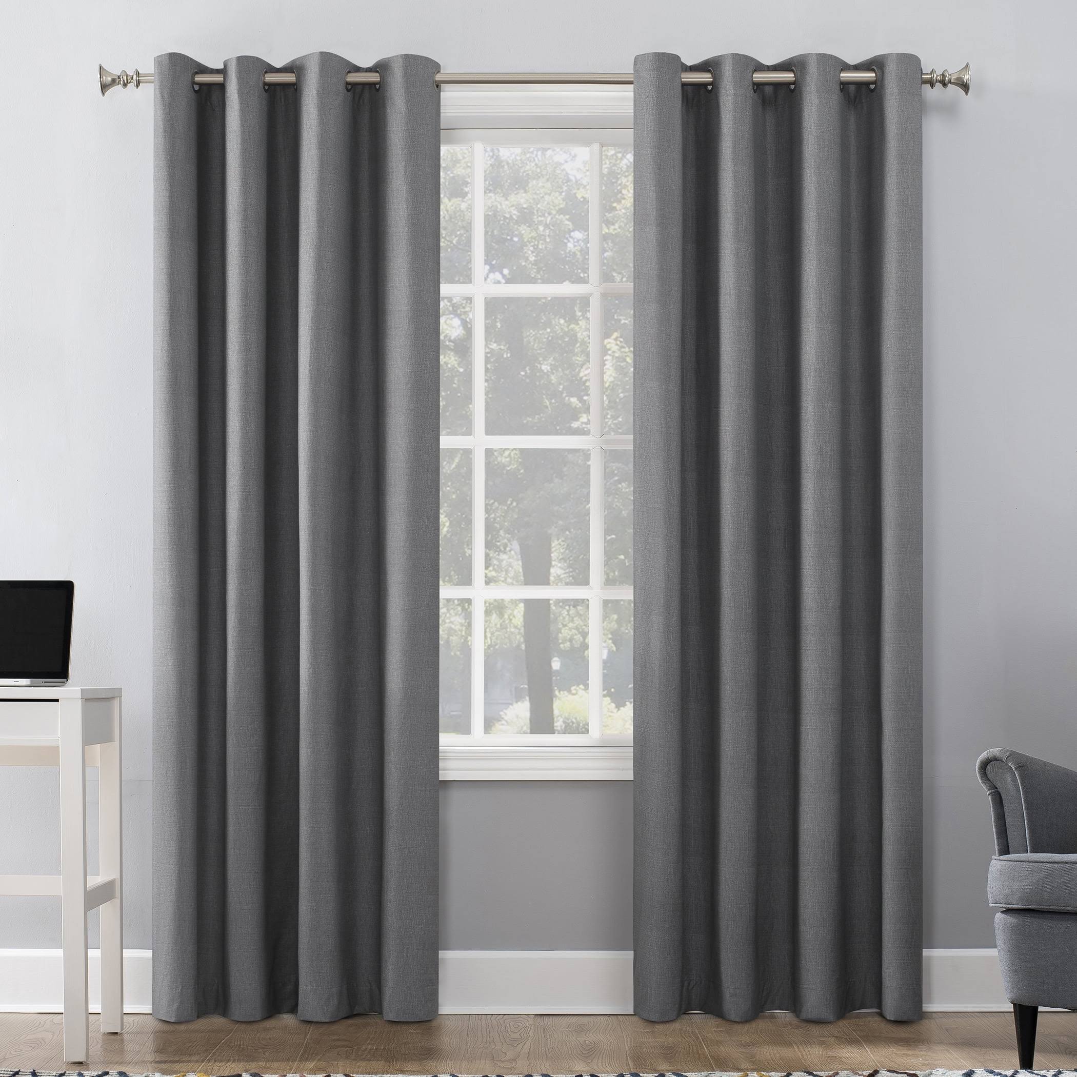 f8c7b3ebf5d989420119480972b9185172025a9fbae4d76c53e5221866ad2b78.jpg Sun Zero Grey Duran Thermal Insulated Blackout Grommet Curtain Panel - Image 1