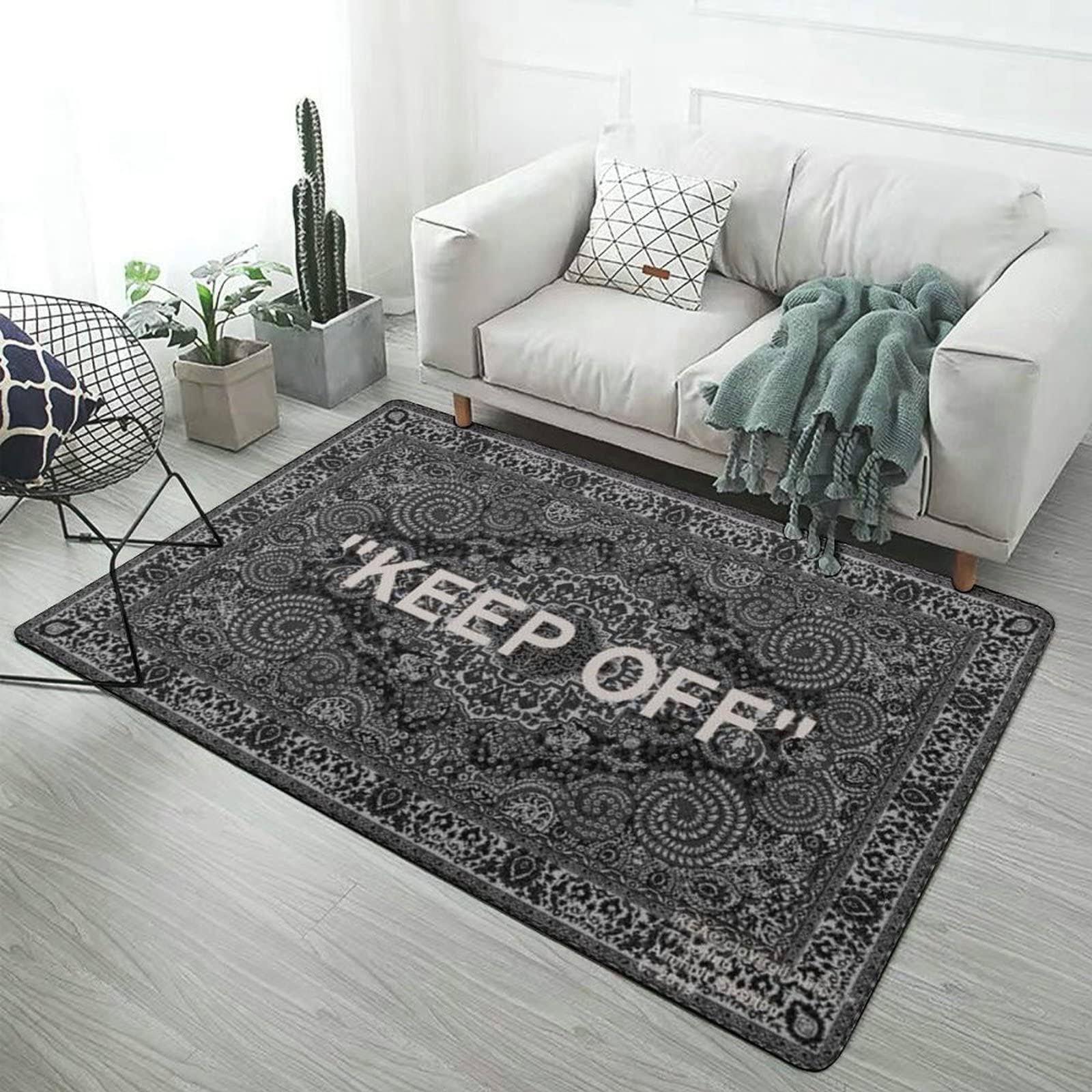 f8ec4e013321061aecf65926fa283617e844f01407faf371499b71c58e533d84.jpg YIKUDU Keep Off Large Rugs Floor Mat Modern Carpet for Home Decoration Area Rug,Cozy Art Decoration Polyester Carpet 63 x 47 inch - Image 1