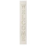 Plaid Unpainted Wood Surfaces Porch Sign with Layered Letters, Welcome, Beige