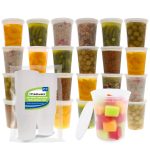 Freshware 24-Pack 32 oz Plastic Food Storage Containers with Lids