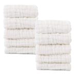 Baby Muslin Washcloths- Natural Muslin Cotton Baby Wipes - Soft Newborn Baby Face Towel for Sensitive Skin- Baby Registry As Shower Gift, 10 Pack