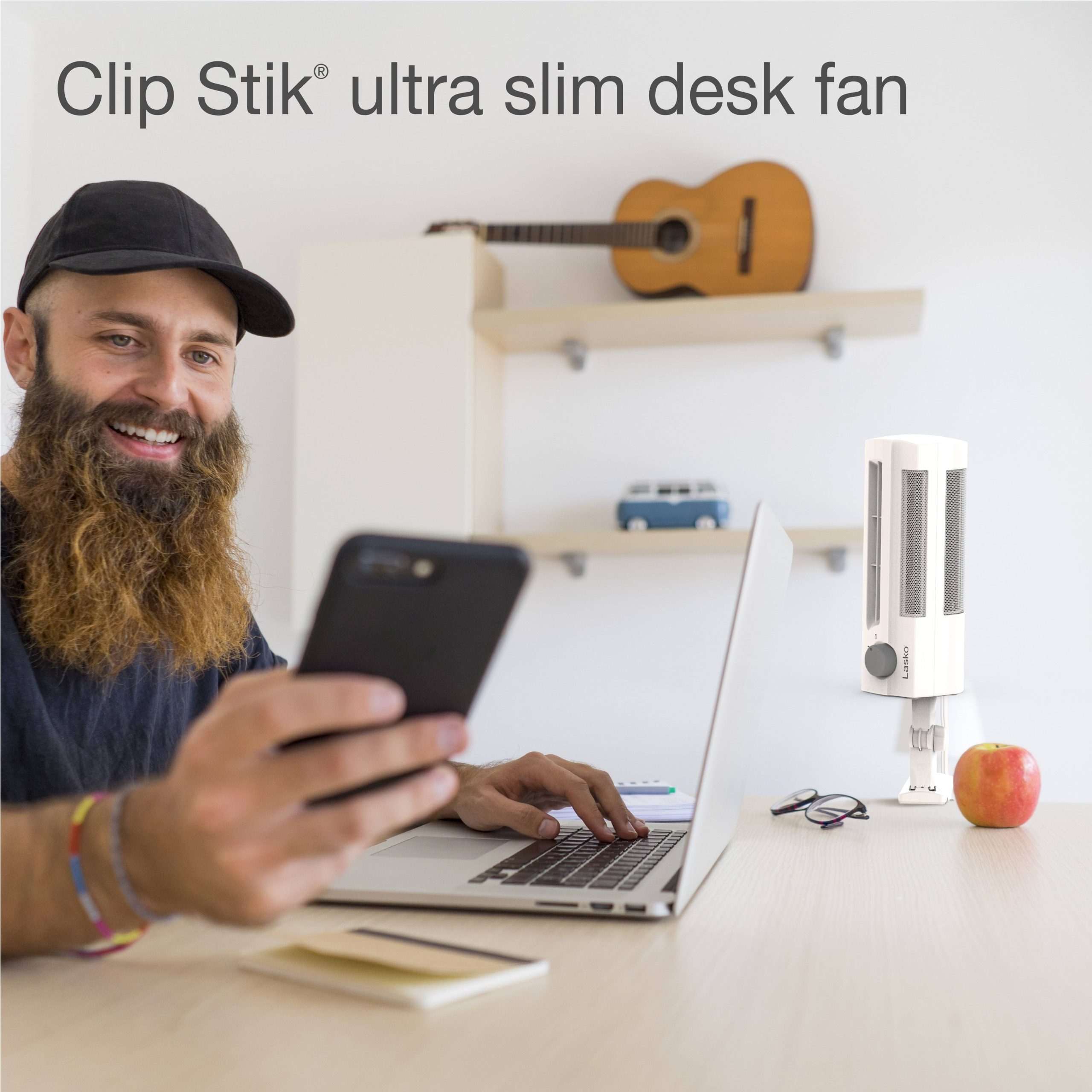 f95fe2e515e718cc4c268f5c978241e8d8ff7b7c05b6f6551f17d6056808ee81.jpg Lasko Fan Clip Stik Ultra Slim Desk 2 Speed - Image 1