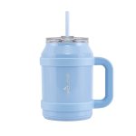 Reduce Vacuum Insulated Stainless Steel Cold1 Desk Tumbler with Handle, Lid and Straw, Peony, 50 oz.