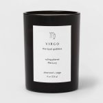8oz Glass Jar Zodiac Virgo Candle Black - Project 62