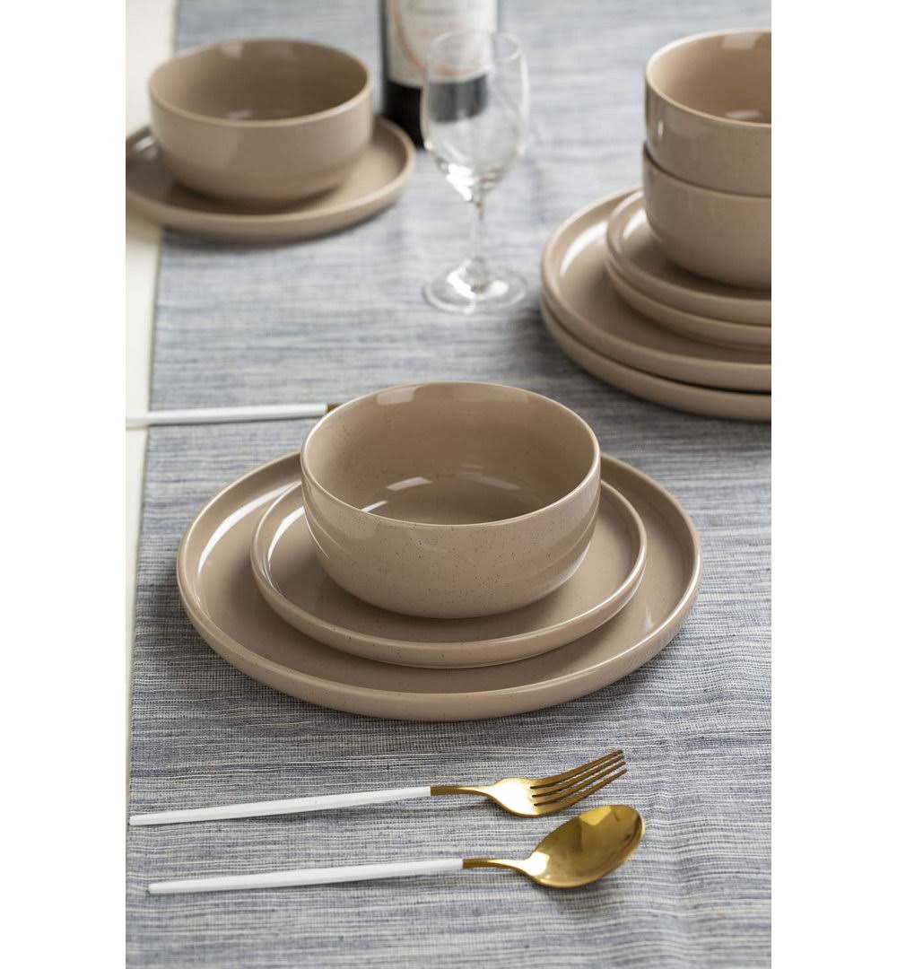 f97ae12aa3e6d79ec80c3c96abca453a3fff3a980850503a86d9a9981201c91a.jpg Rangou 12 Piece Dinnerware Set - Service for 4 Color: Brown - Image 1