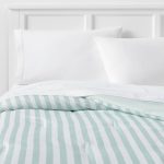 Twin/Twin Extra Long Microfiber Reversible Stripe Comforter Mint Green - Room Essentials