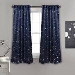 Lush Decor Star Blackout Window Curtain Panel - Navy - Size:52"x63"