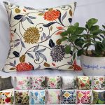 TangDepot 100% Cotton Floral/Flower Printcloth Decorative Throw Pillow Cover - (12 inch x 12 inch, S07 Chrysanthemum)