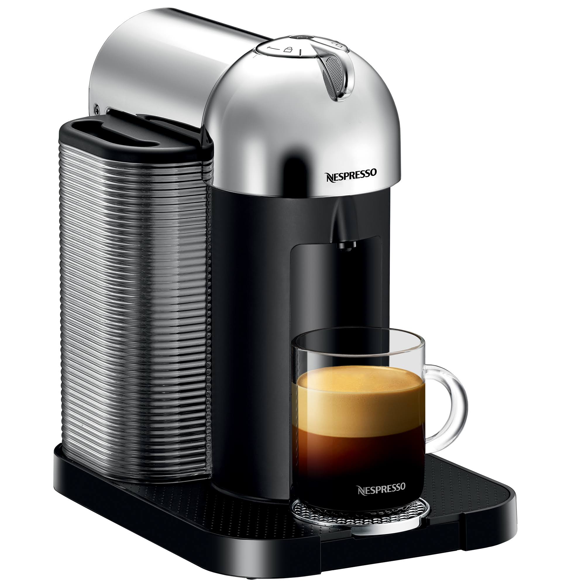 f9e9b7098e15e0c2a196303bc636dbd0db92e61e3ac39028a407a306a1625507.jpg Nespresso VertuoLine Chrome Coffee and Espresso Maker - Image 1