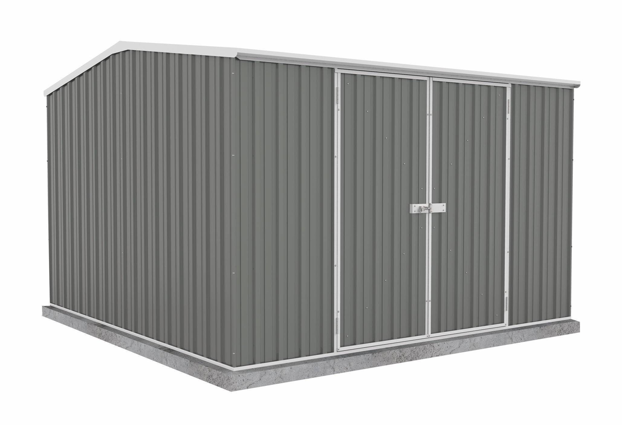 fa106bb23fcd0c95cca1826b0a92af3521d0c2f22e6ed22e4c6e96d005e0a9b4.jpg Absco Premier 10' Metal Storage Shed, 10' x 10' - Image 1