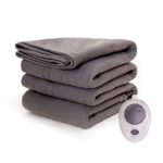 Mainstays Fleece Electric Heated Blanket, Gray, Queen