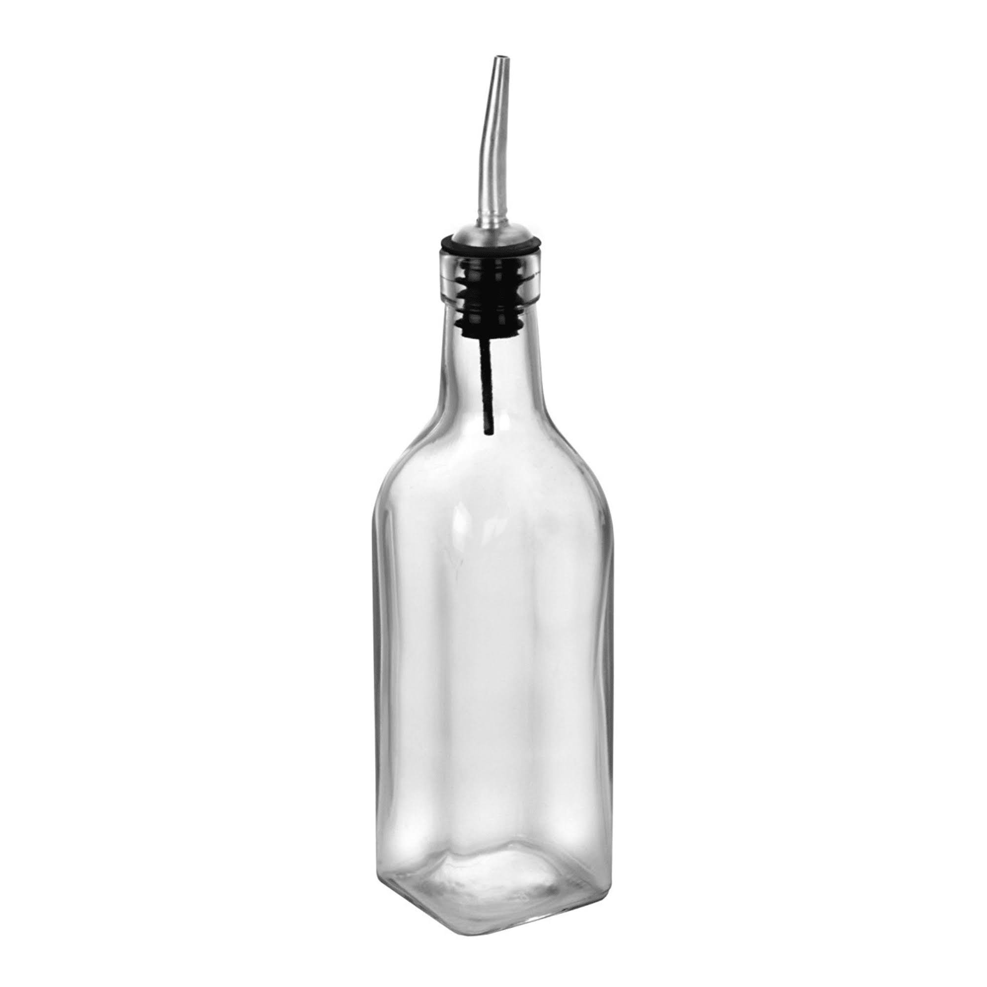 fa41f58ce9bb4c3b6edac946840062dd862ef936cdf05ca0bbbd7c2a000b8d02.jpg Anchor Hocking Oil/Vinegar Glass Bottle with Stainless Steel Spout , - Image 1