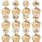 72 Pcs Winnie Baby Shower Cupcake Toppers and Wrappers Set 36 of Each, Classic The Pooh Party Supplies for Birthday Party or Bridal Shower Decoratio