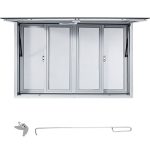 VEVOR Concession Window 60 x 36 inch Aluminum Alloy Food Truck Service Window with 4 Horizontal Sliding Screen Windows & Awning Door & Drag Hook