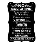 Calien No Soliciting Sign Hanging 12�� x 8�� Large No Soliciting Funny Signs for House Door Office Business