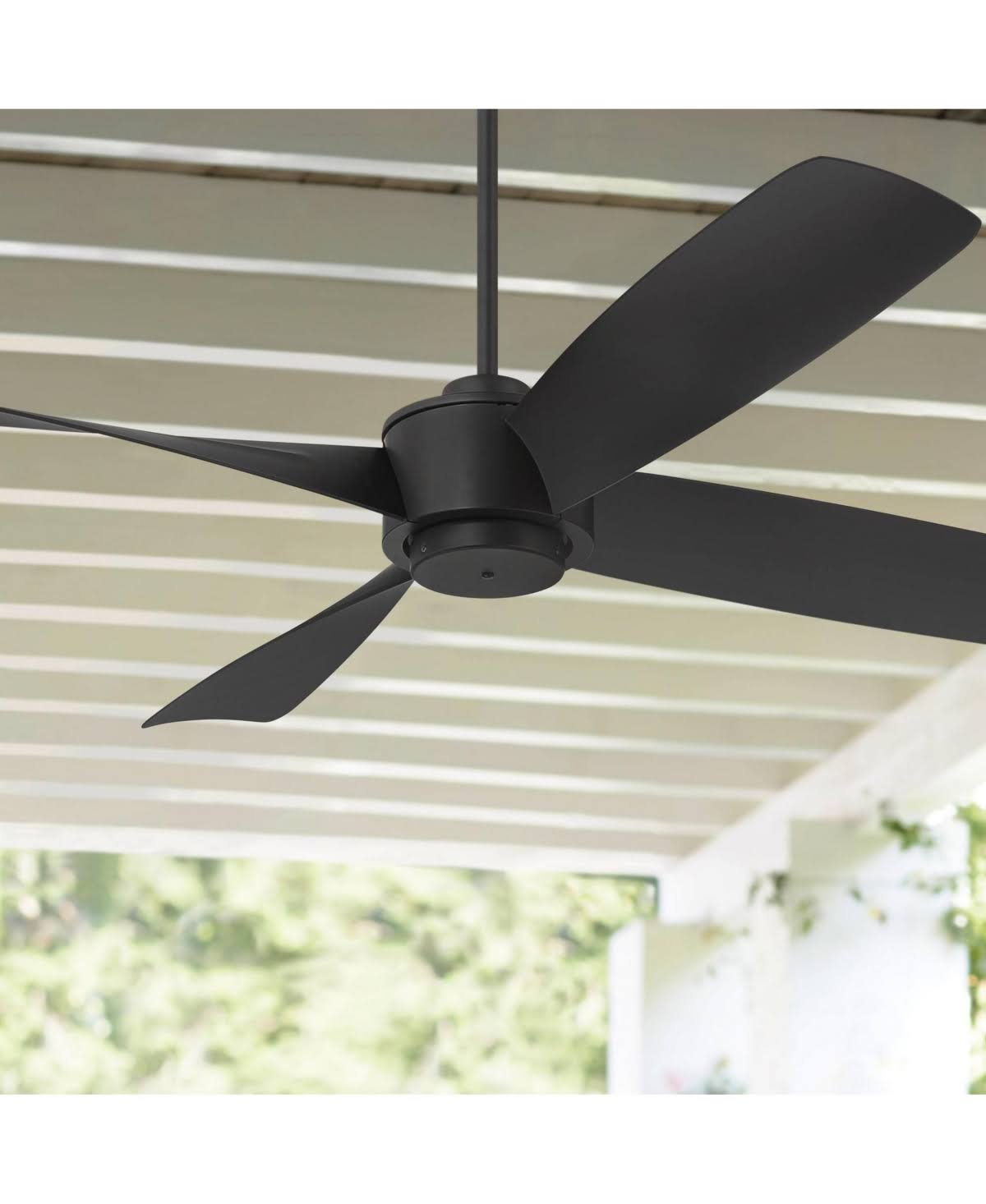 fa9cb2656ef5ffb06d43e459d297308c344eb43391c5d59efaf44e87cf3e91d8.jpg Casa Vieja 56" Grand Milano Modern Industrial Outdoor Ceiling Fan with Remote Control Black Damp Rated for Patio Exterior House Home Porch Gazebo - Image 1