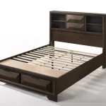 91" X 63" X 53" Espresso Rubber Wood Queen Storage Bed