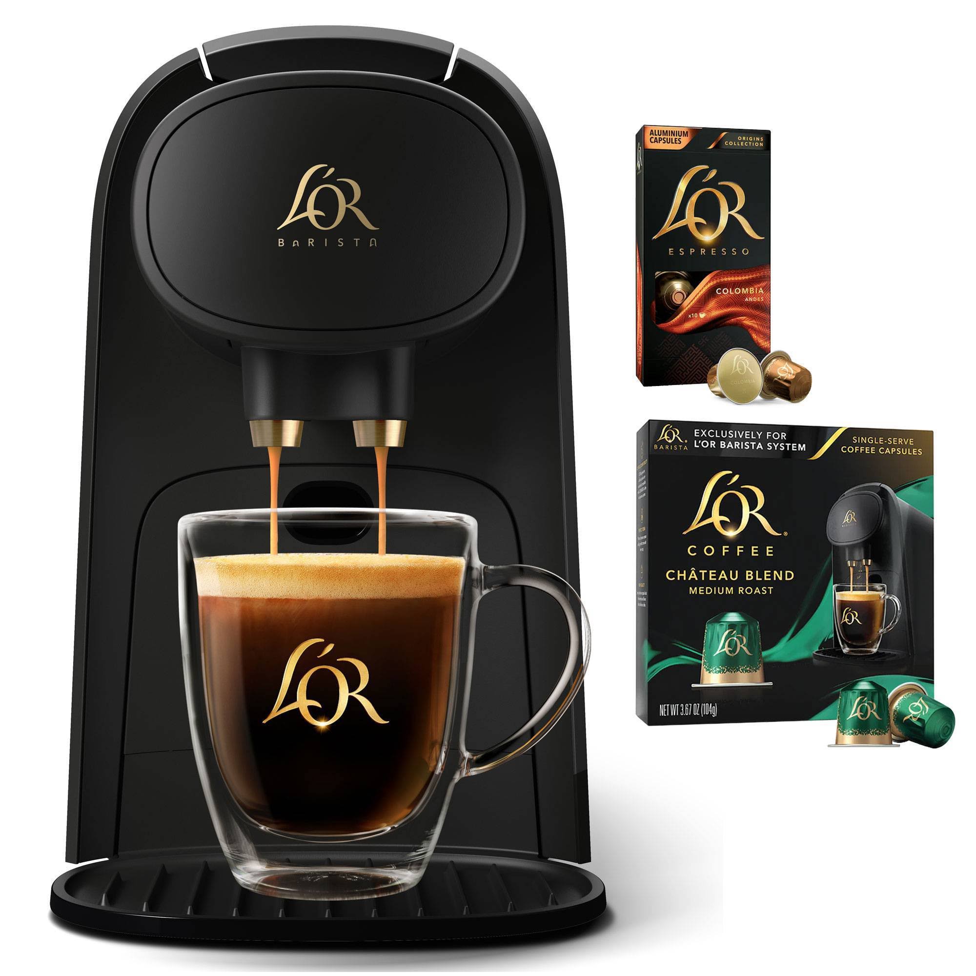 fb1be673d6379bc2d3fe83f1f1fc20f015171515bd28d53bb711650e9f2127fd.jpg L��or Barista System Coffee and Espresso Machine with 20 Capsules - Image 1