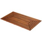 Bare Decor Oiled Finish Solid Teak Wood Giza Shower Spa Door Mat