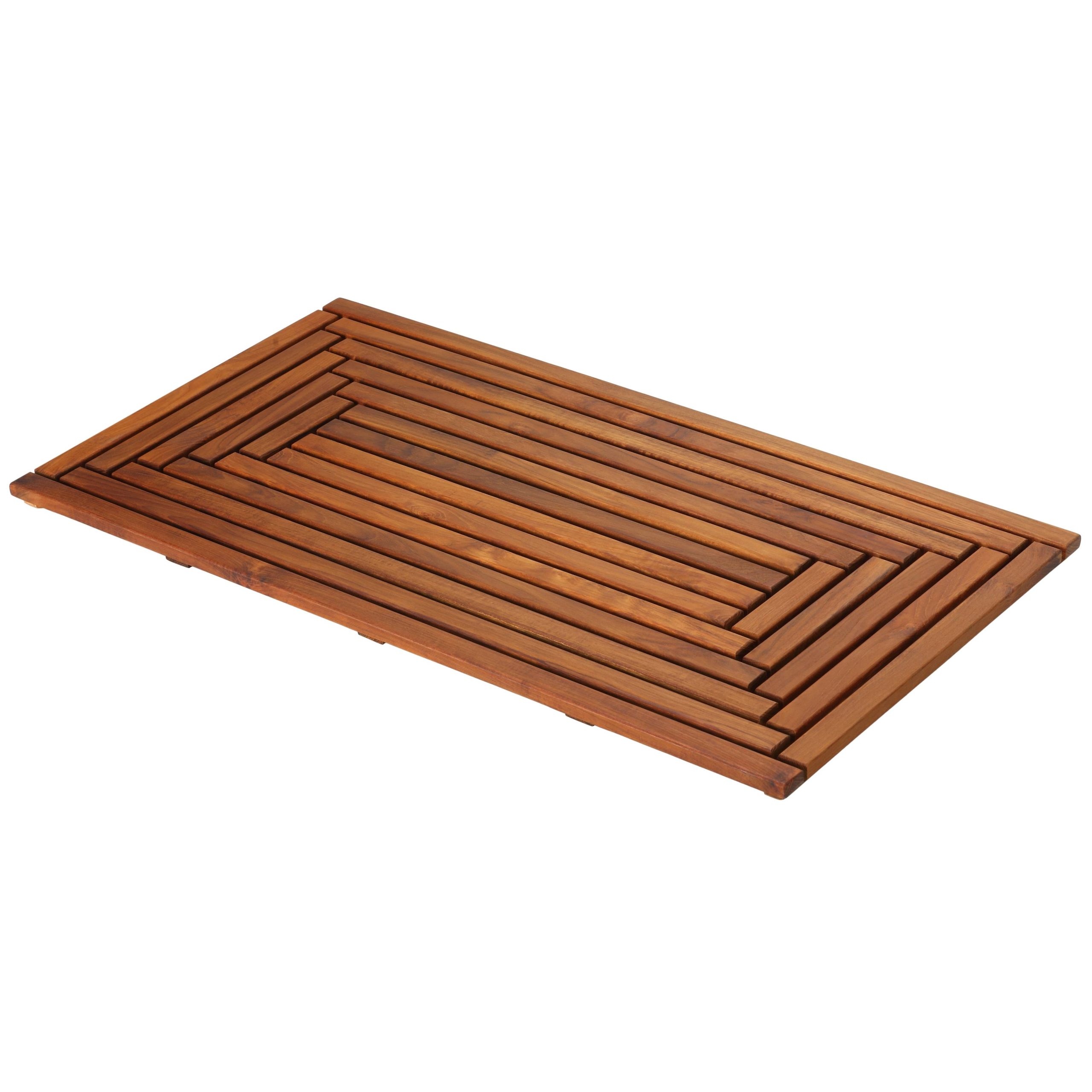 fb2fdc068fcbe87672258ab72e6e19e08f3f7bf9677df53e0351ccd610fff914.jpg Bare Decor Oiled Finish Solid Teak Wood Giza Shower Spa Door Mat - Image 1