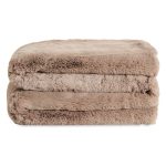 UnHide The Marshmallow 2.0 Medium Faux Fur Throw Blanket Mocha
