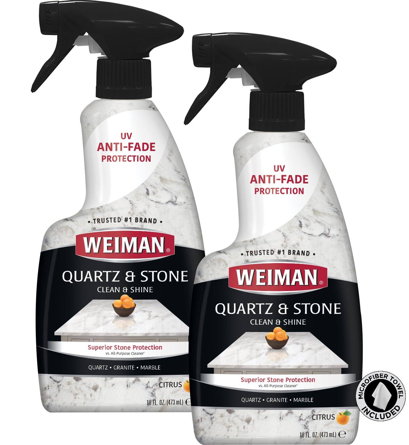 fb4158d700c8505f3ecdad71455848f504d30fe01c3a4d62217b455532d1b91e.jpg Weiman Quartz Countertop Cleaner and Polish (2 Pack) Clean and Shine Your Quartz Countertops Islands and Stone Surfaces with Ultra Violet Protection - Image 1