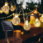 Garden Solar Lights, 50 LED 24ft 8 Modes Waterproof String Lights Outdoor Fairy Lights Globe Crystal Balls Decorative Lighting for Garden Yard Home