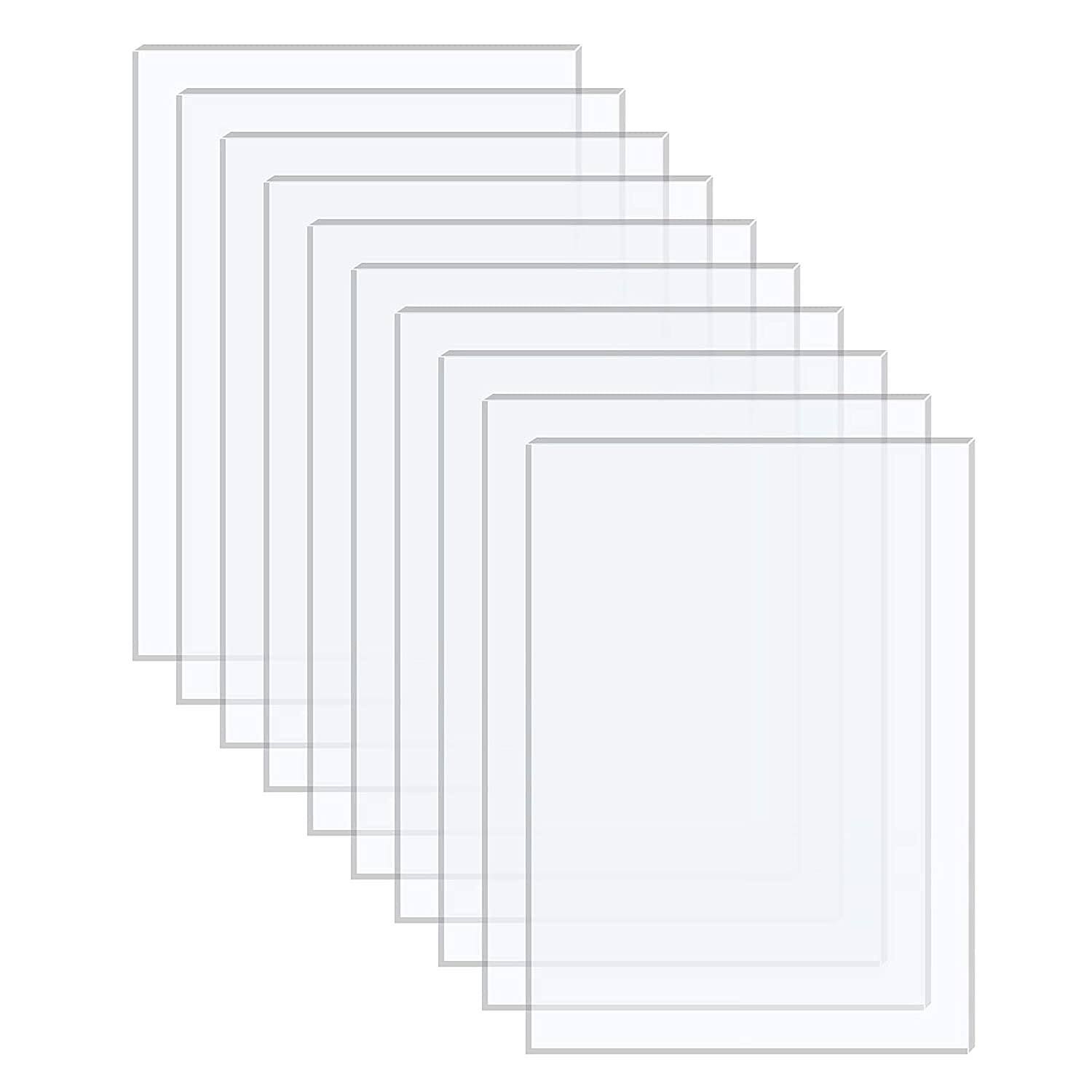 fb6926a7d7dca7c5cb240ad0332e4b8399c47a7cd4a7973fe77d0bcb929a92cc.jpg Langaelex 10 Pieces 152 x 102 x 1 mm Acrylic Sheets Clear Extruded Plexiglass for Picture Frame Glass Replacement, Projects Display, Painting (6x4 in - Image 1