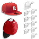 BRATEAYA Wall Hat Hooks for Baseball Caps, Adhesive Hat Display Rack Wall Mount, Super Strong Ball Cap Holder, No Drilling Hat Organizer Hanger,